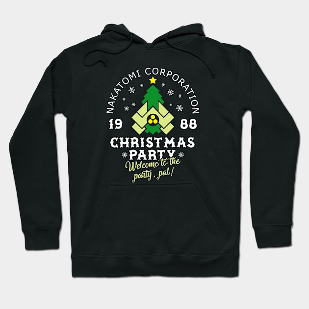 Die Hard Nakatomi Corp Christmas Party Hoodie by Rebus28